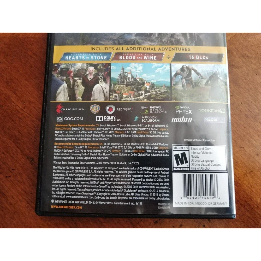 Witcher 3: Wild Hunt Complete Edition Rare 6 Discs Booklet & Code Key (used?)